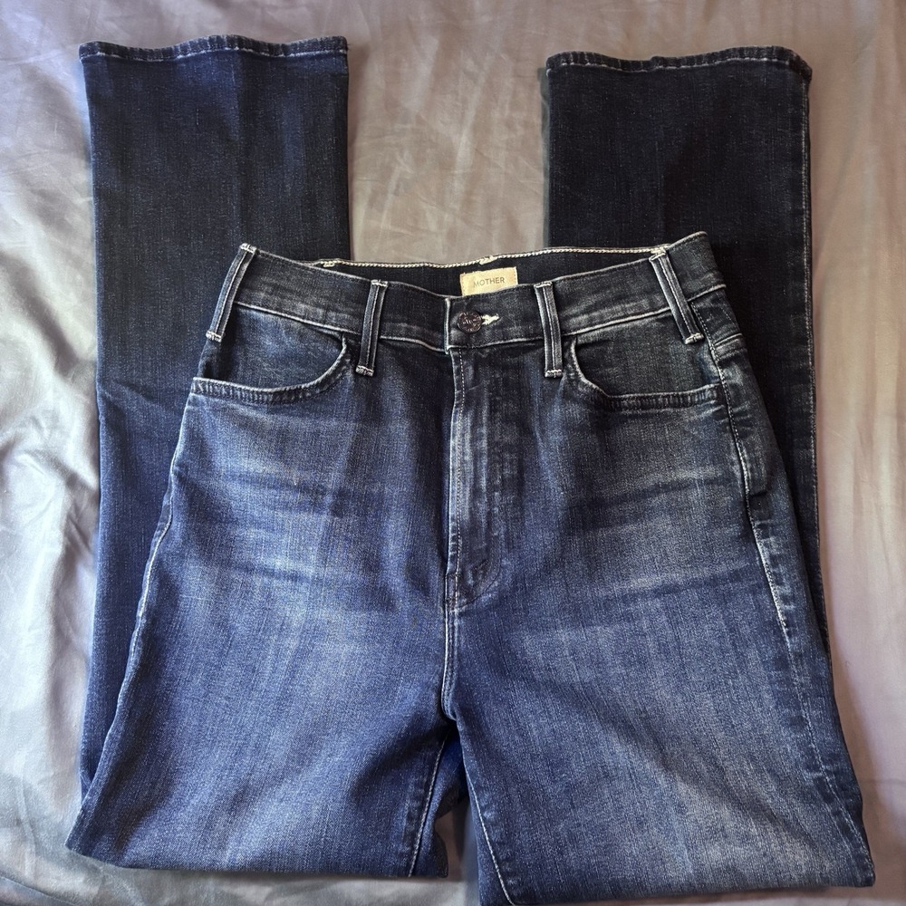 NWOT MOTHER Denim The Hustler Ankle Size 28 Heirloom Dark Wash Jeans Flared